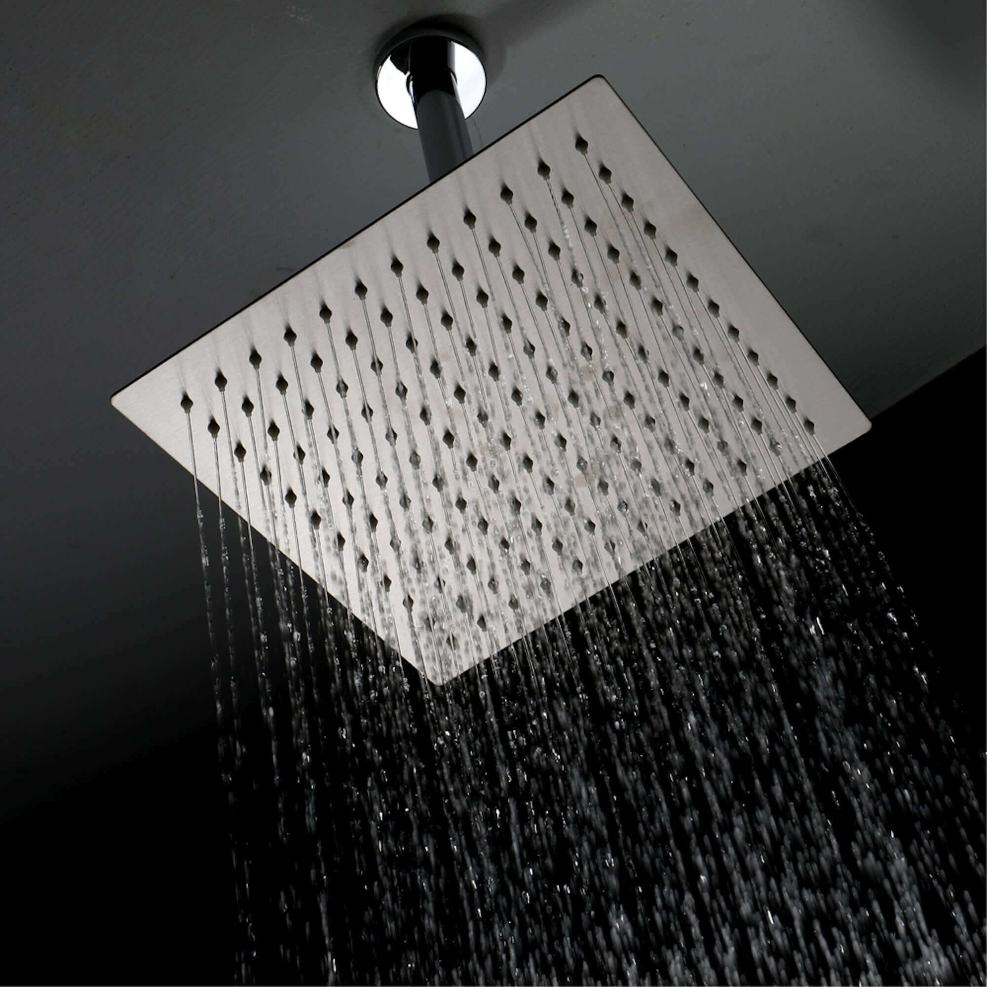 Square ultra slim shower head stainless steel 300mm - chrome