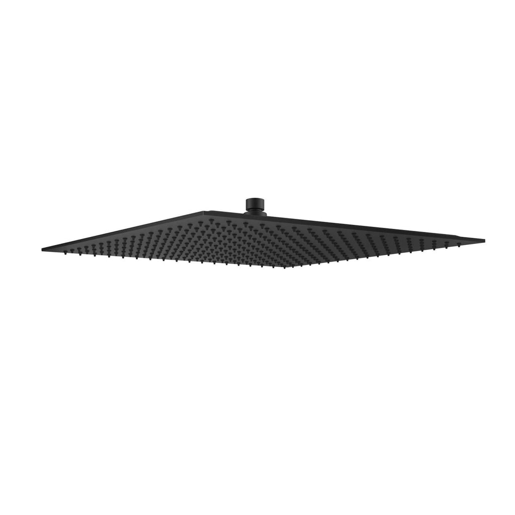 Square ultra slim shower head stainless steel 400mm - matt black