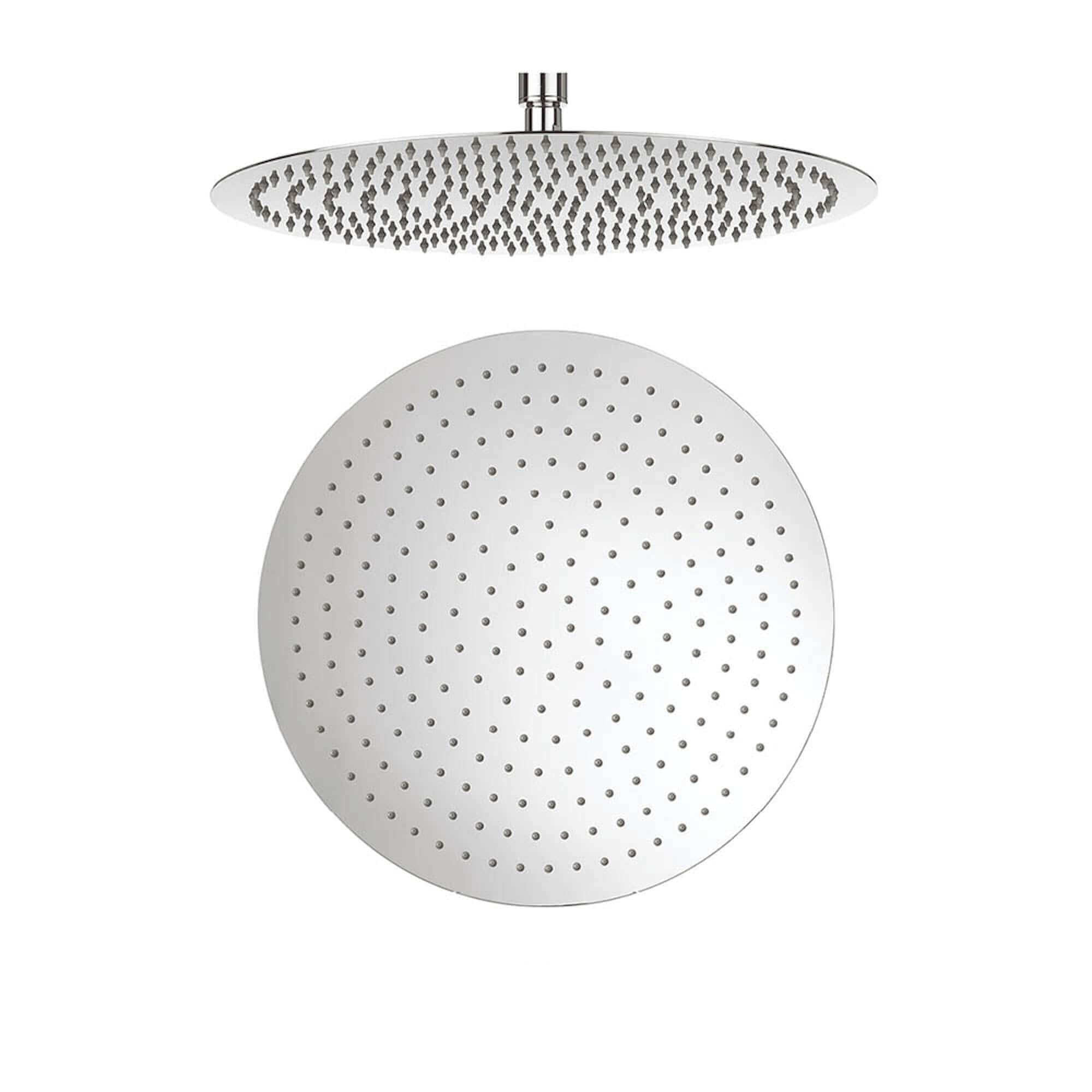 Round ultra slim shower head stainless steel 400mm - chrome