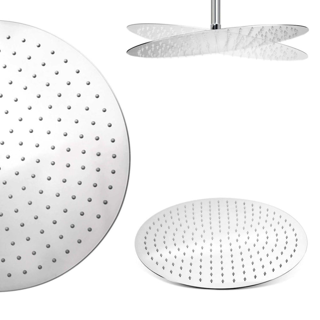 Round ultra slim shower head stainless steel 400mm - chrome