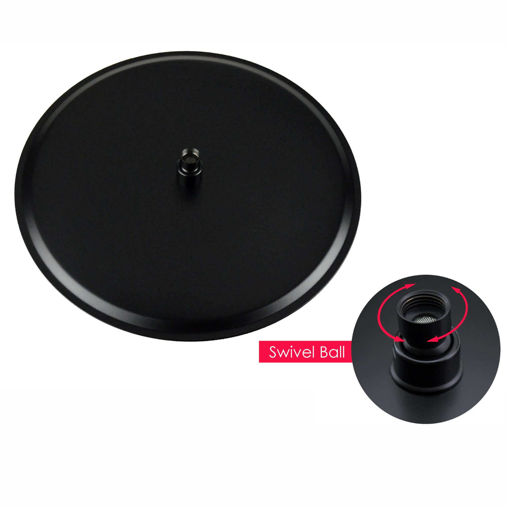 Round ultra slim shower head stainless steel 300mm - matt black