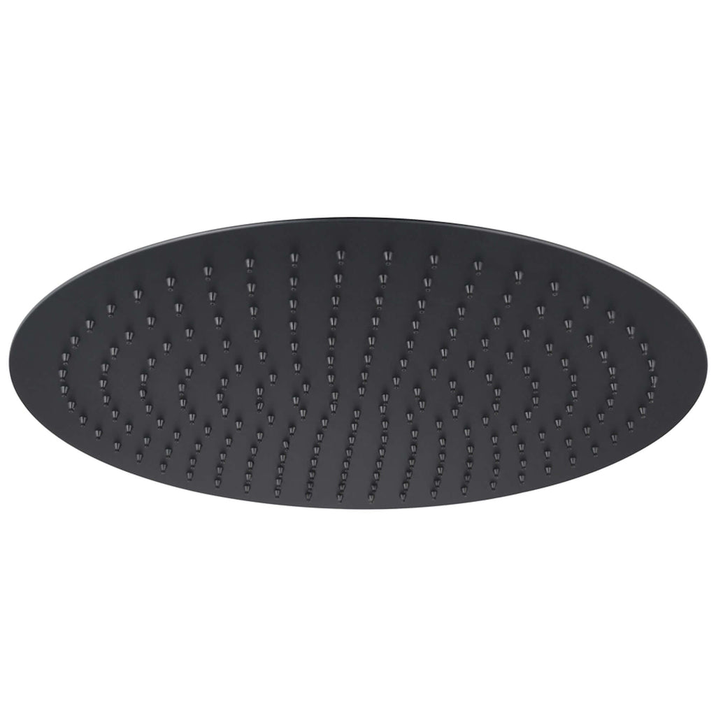 Round ultra slim shower head stainless steel 400mm - matt black