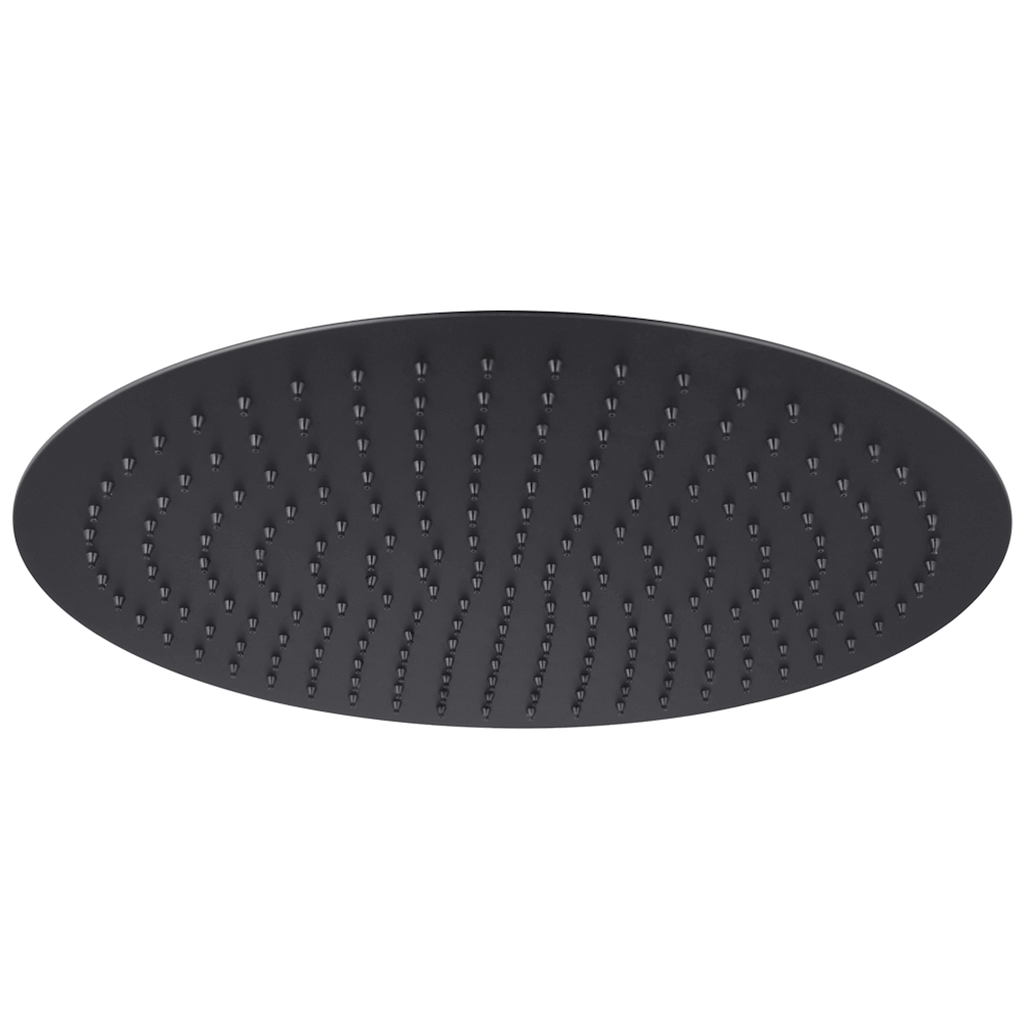 Round ultra slim shower head stainless steel 400mm - matt black