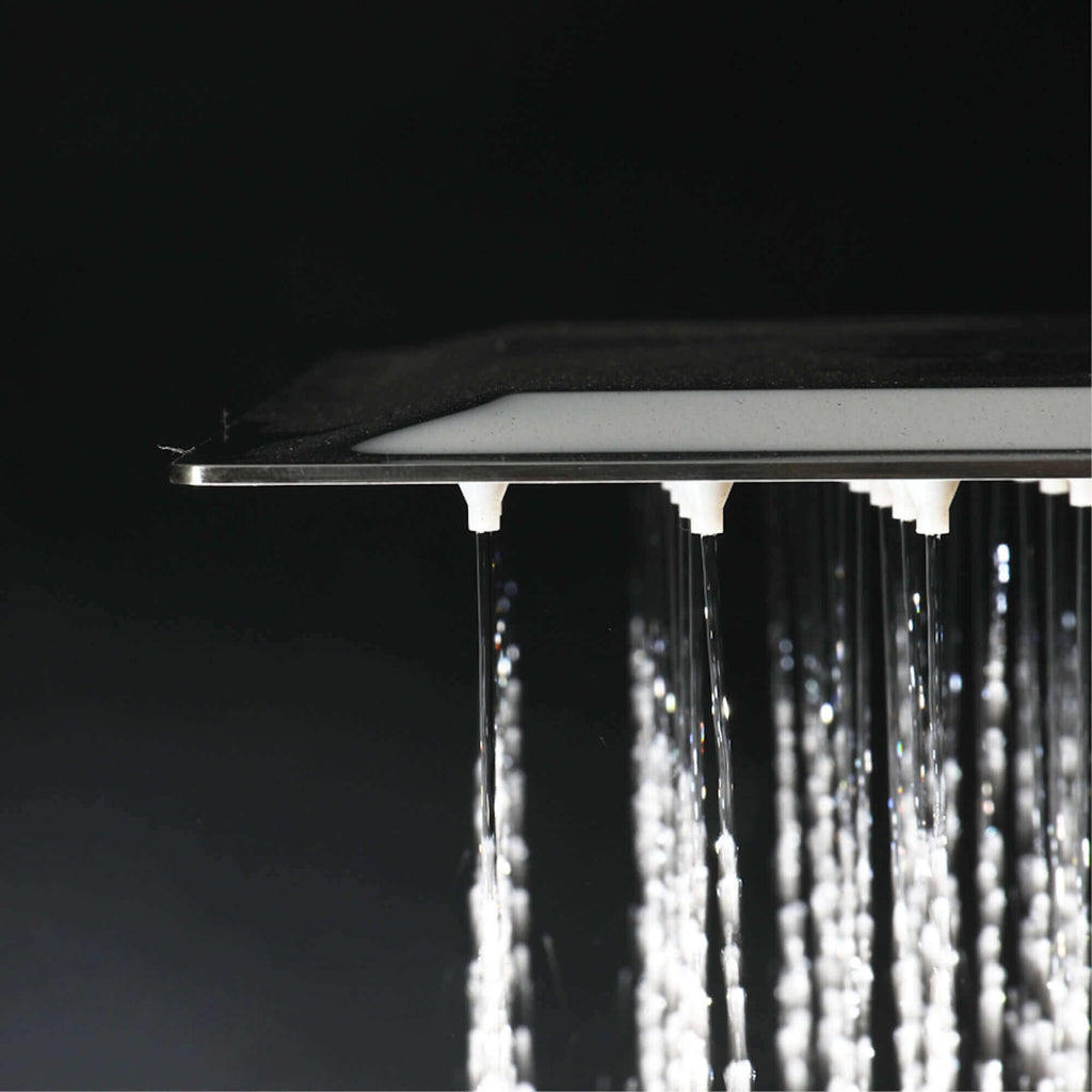Square ultra slim shower head stainless steel 200mm - chrome