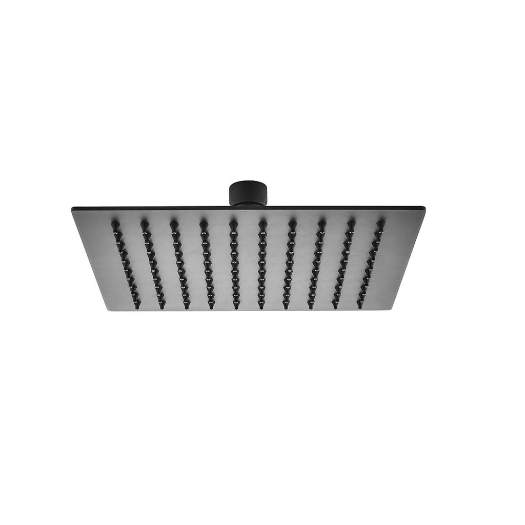 Square ultra slim shower head stainless steel 200mm - matt black