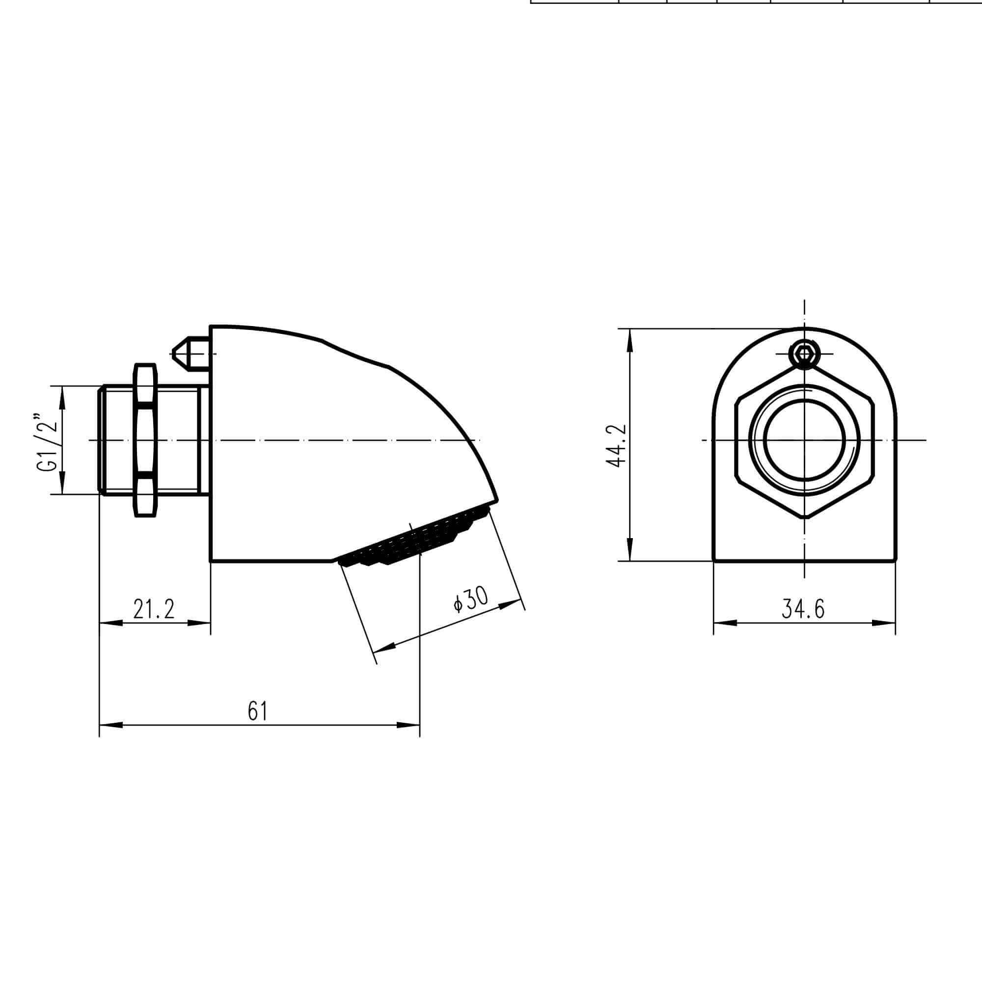 Ergo anti vandal shower head - chrome