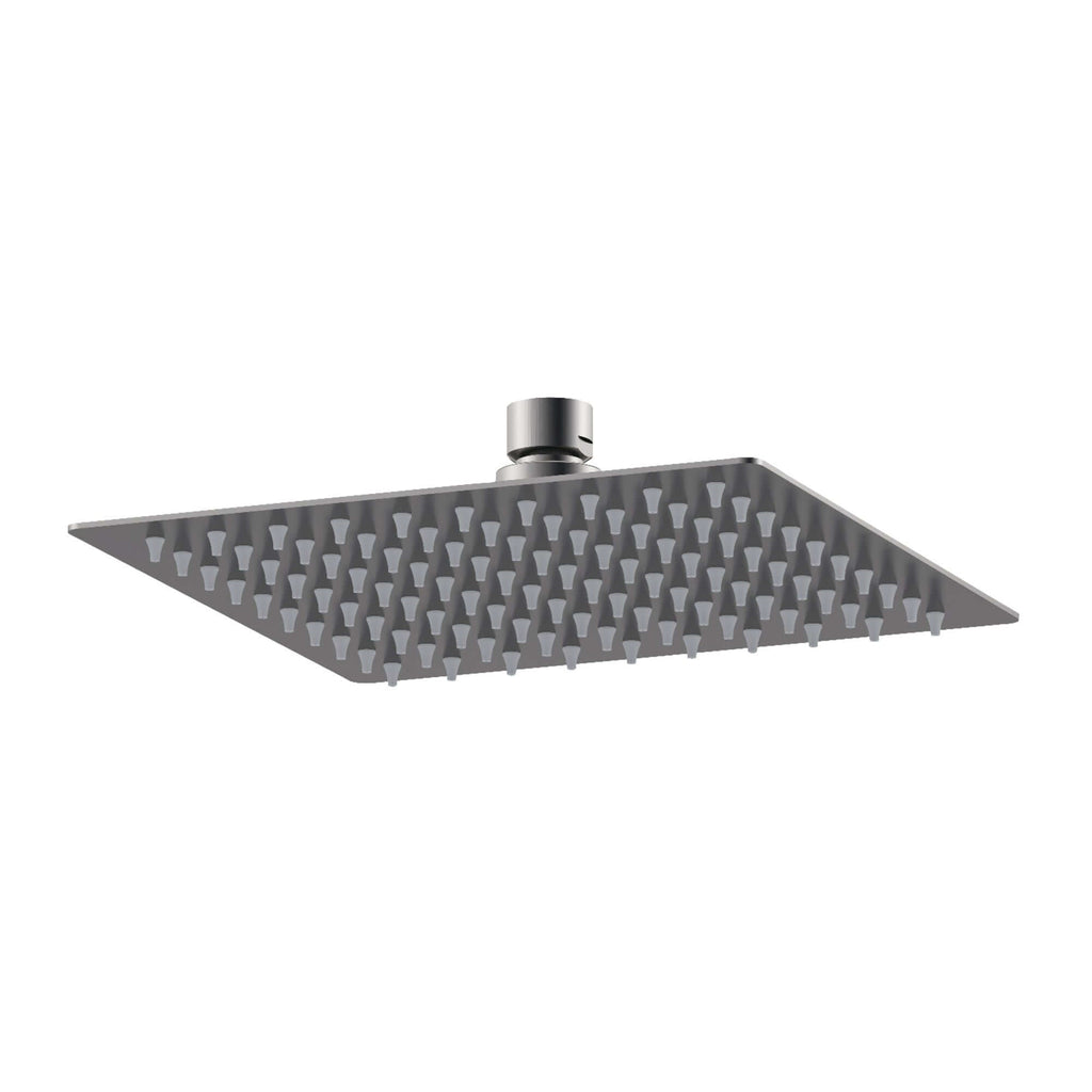 Square ultra slim shower head stainless steel 200mm - gunmetal grey