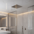 Square recessed 400mm shower head stainless steel - chrome