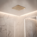 Square recessed 400mm shower head stainless steel - brushed brass