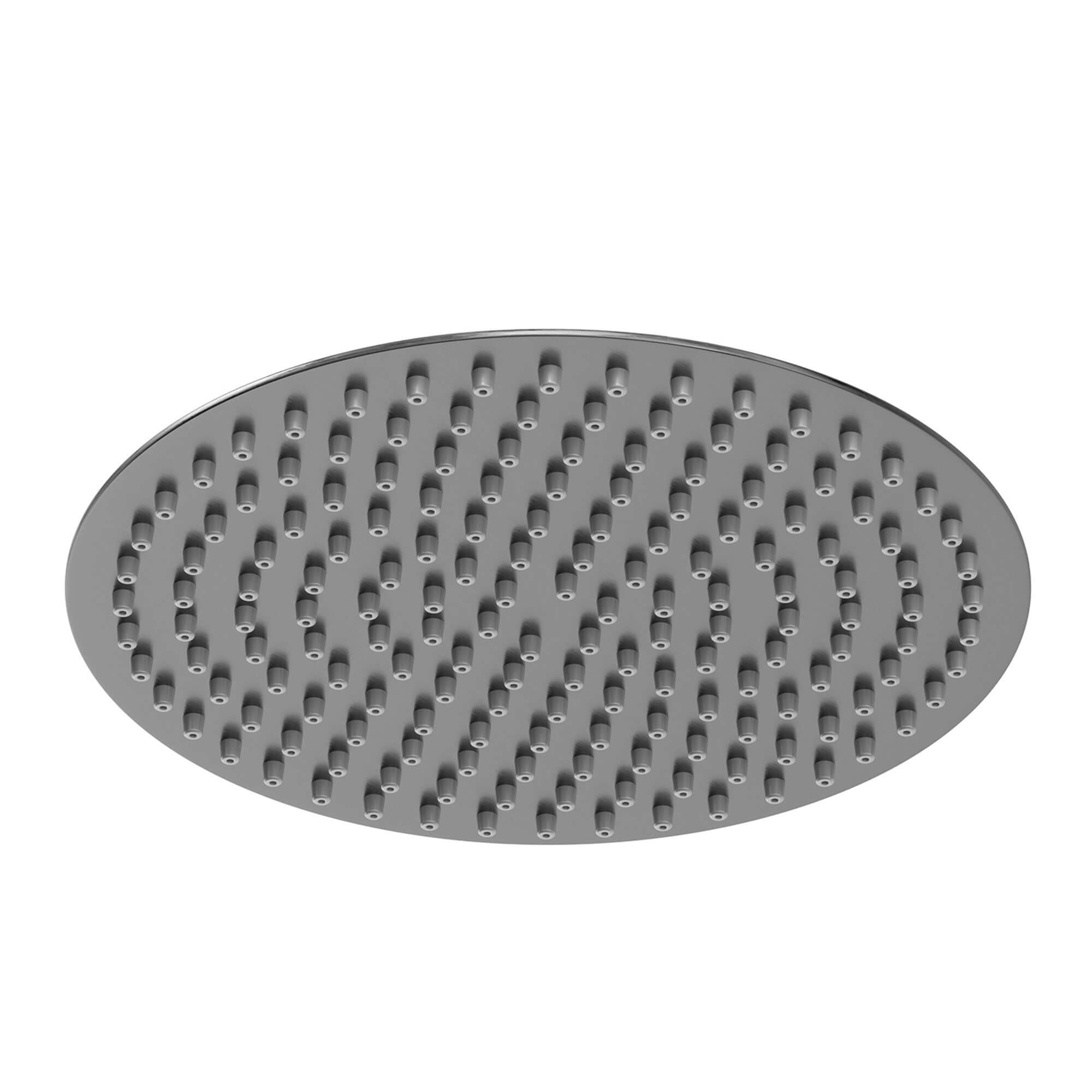 Round ultra slim shower head stainless steel 300mm - gunmetal grey