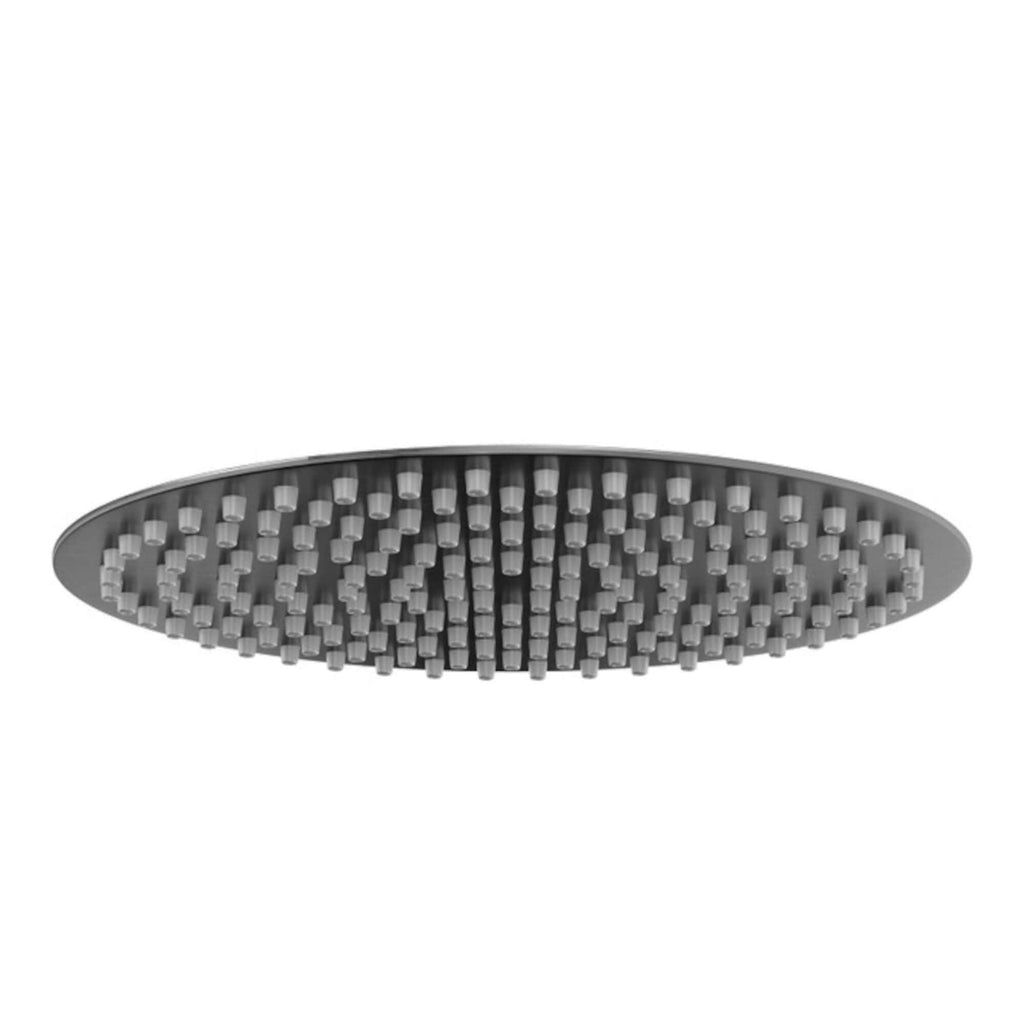 Round ultra slim shower head stainless steel 300mm - gunmetal grey