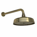 Traditional Wall Fixed Apron Brass Shower Head 8" With Shower Arm - Antique Brass