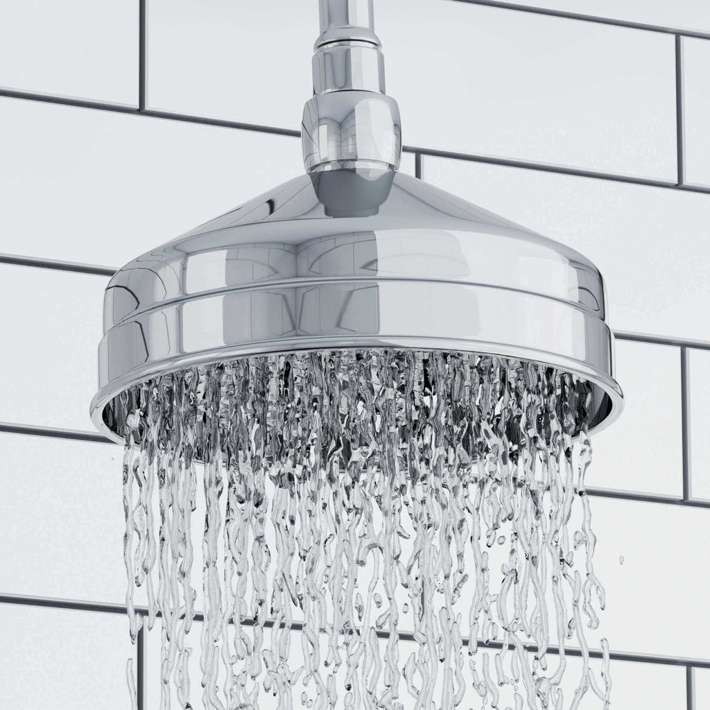 Traditional Wall Fixed Apron Brass Shower Head 6" With Shower Arm - Chrome