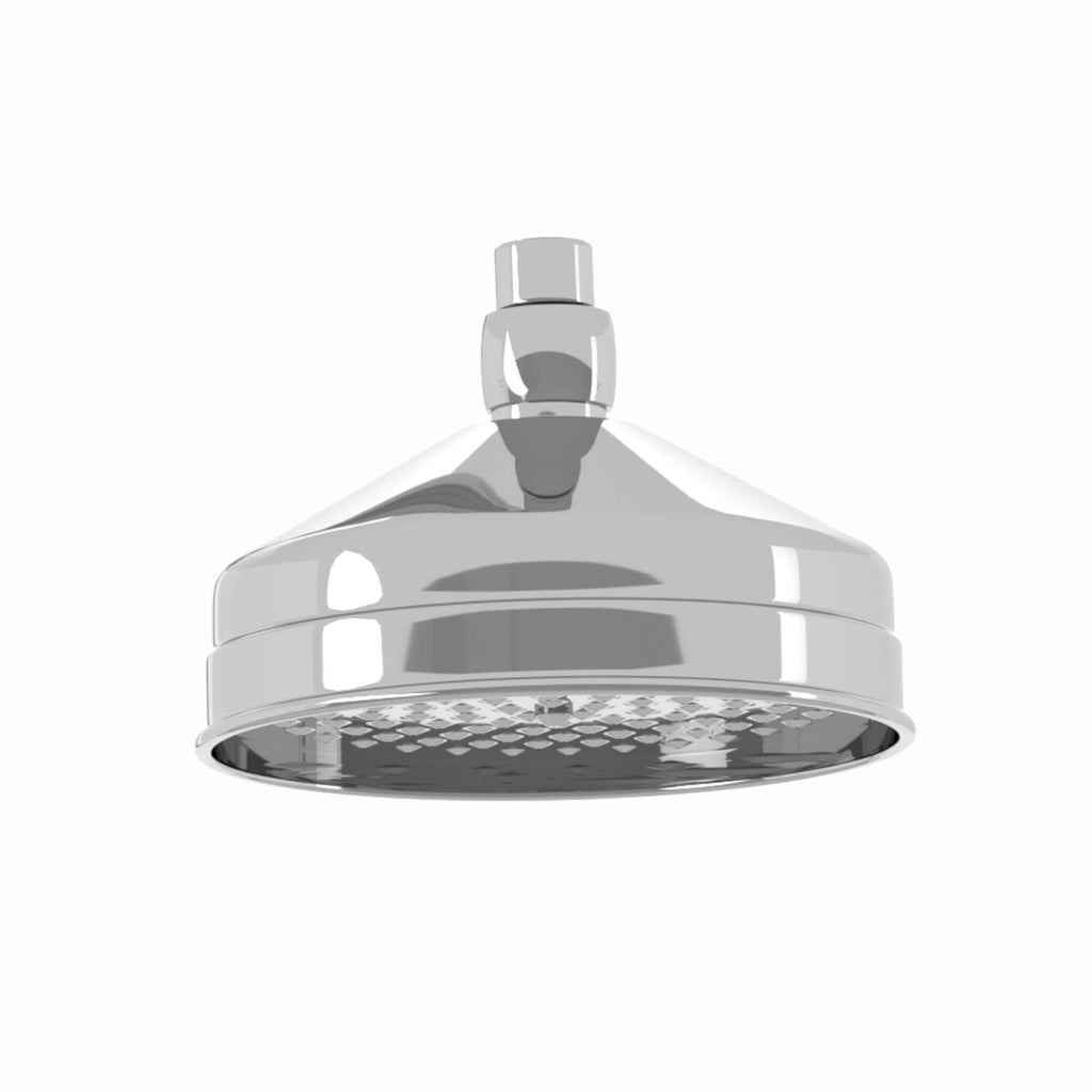 Traditional Wall Fixed Apron Brass Shower Head 6" With Shower Arm - Chrome