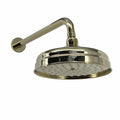 Traditional Wall Fixed Apron Brass Shower Head 8" With Shower Arm - Gold