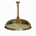 Traditional Ceiling Fixed Apron Brass Shower Head 12" With 180mm Ceiling Shower Arm - Antique Brass