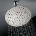 Contemporary Ceiling Fixed Round Ultra Slim Stainless Steel Shower Head 12" With 180mm Ceiling Shower Arm - Chrome
