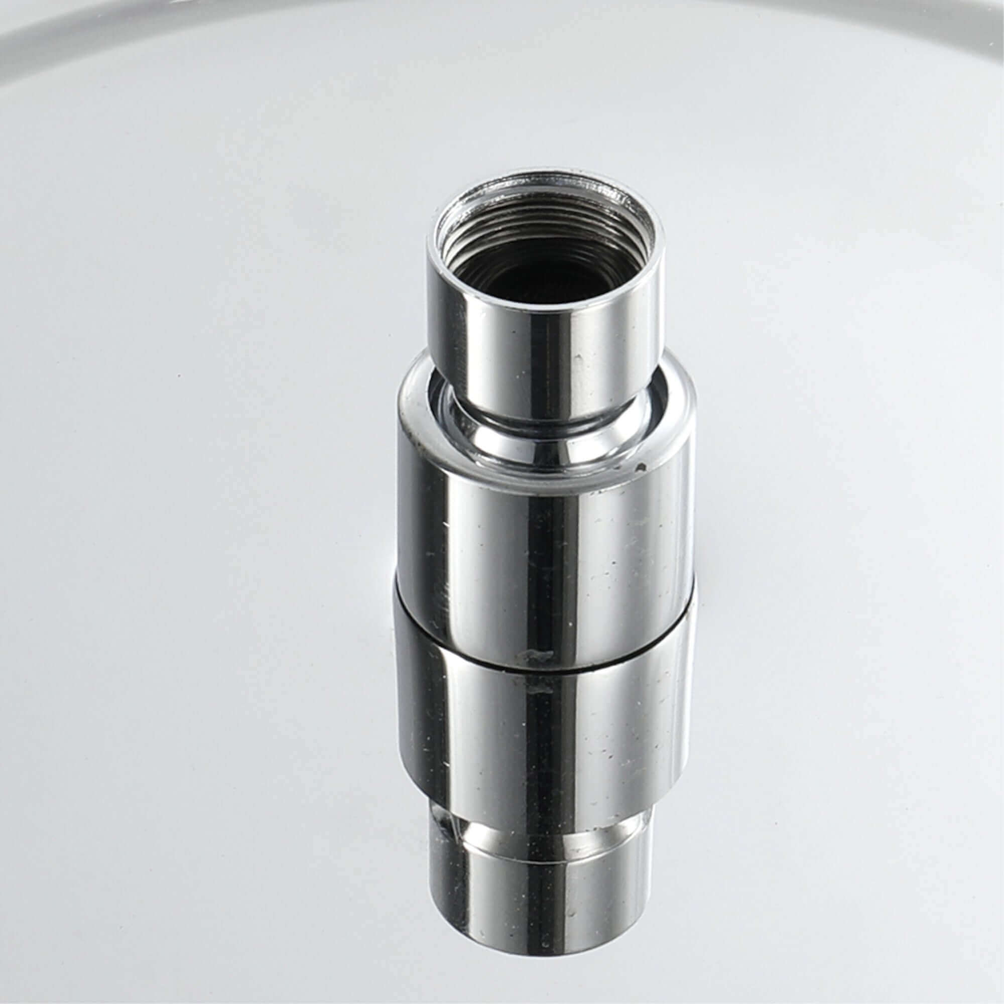 Contemporary Ceiling Fixed Round Ultra Slim Stainless Steel Shower Head 12" With 180mm Ceiling Shower Arm - Chrome