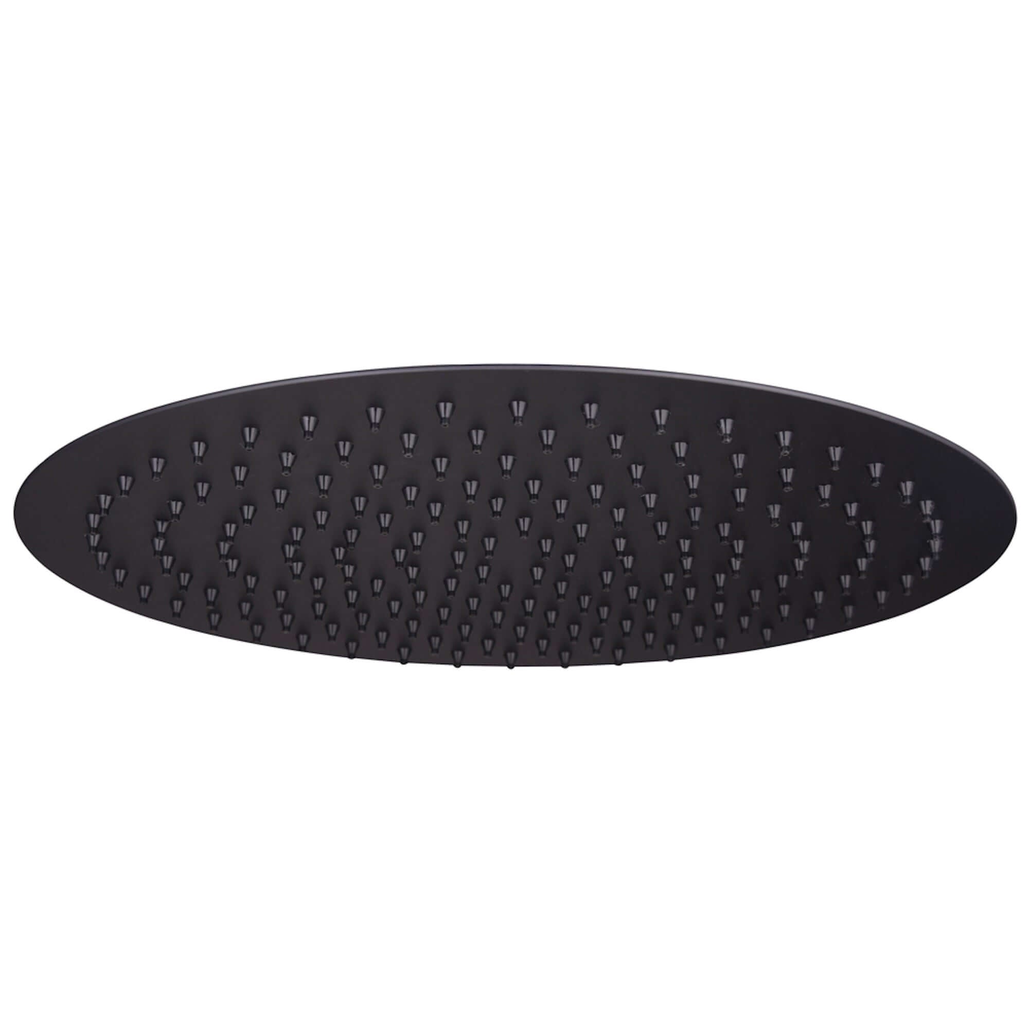 Contemporary Wall Fixed Round Ultra Slim Stainless Steel Shower Head 12" With Shower Arm - Matt Black