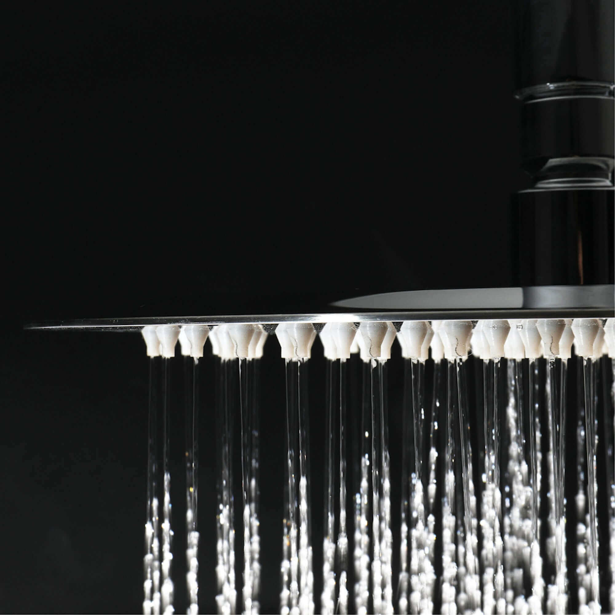 Contemporary Wall Fixed Round Ultra Slim Stainless Steel Shower Head 16" With Shower Arm - Chrome