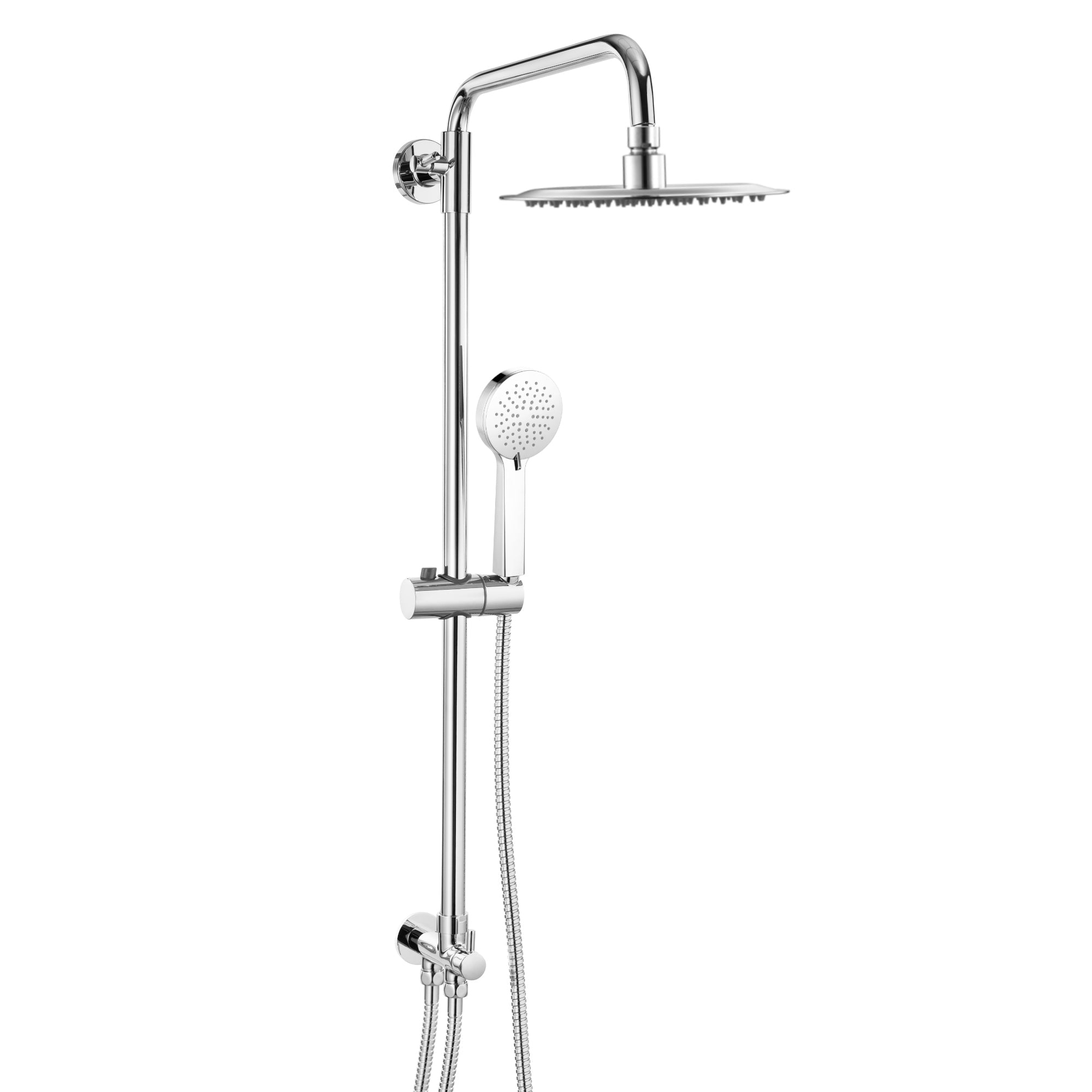 Dune round dual shower riser rail kit for exposed installation - chrome
