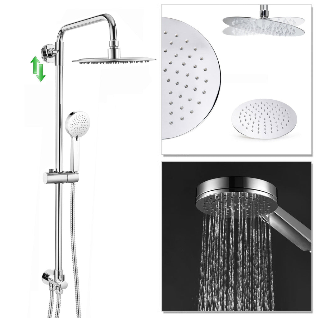 Dune round dual shower riser rail kit for exposed installation - chrome