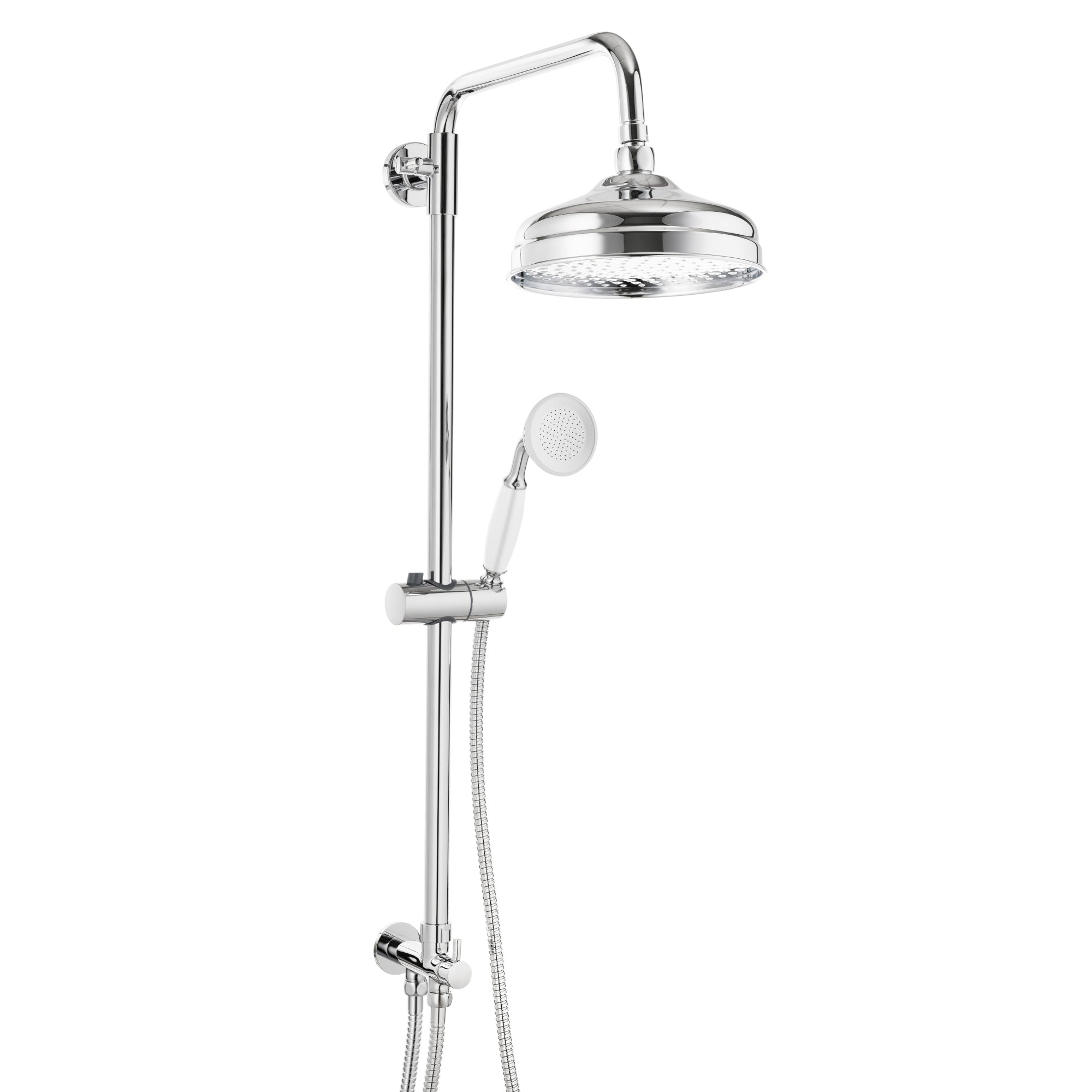 Dune traditional dual shower riser rail kit for exposed installation - chrome