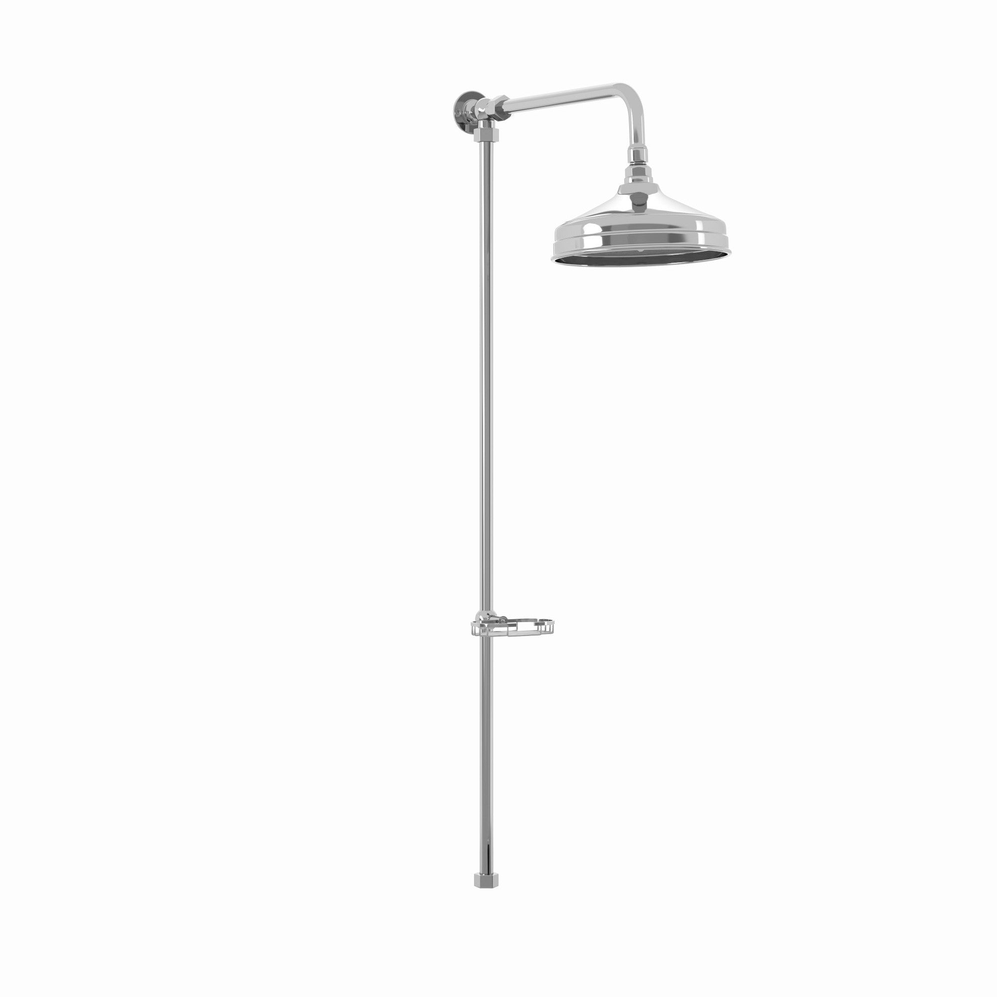 Downton traditional shower riser rail kit with soap dish watercan head 200mm - chrome