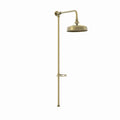 Downton traditional shower riser rail kit with soap dish watercan head 200mm - antique brass