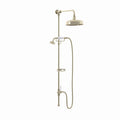 Downton traditional shower riser rail kit 2 outlet soap dish watercan head 200mm - gold