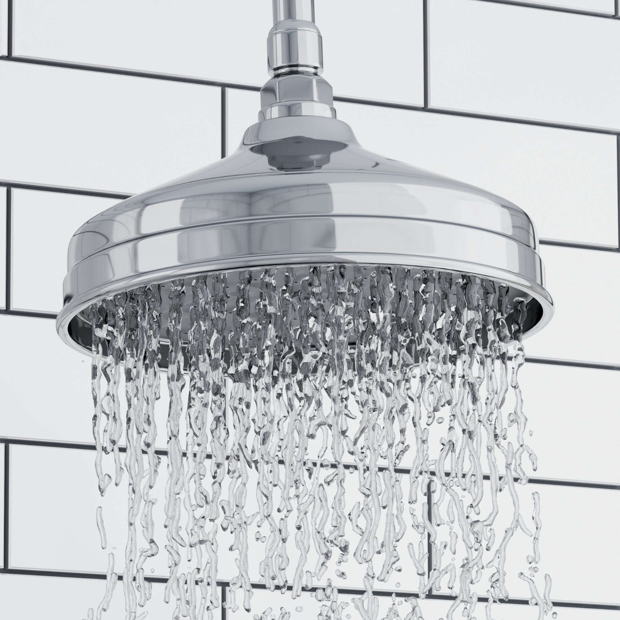 Carre Dual Rigid Riser Kit Traditional Solid Brass Overhead Rain Shower & Brass Handheld Shower - Chrome