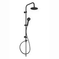 Carre Dual Rigid Riser Kit Round Ultra Slim Overhead Rain Shower & 3 Setting Handheld Shower - Black