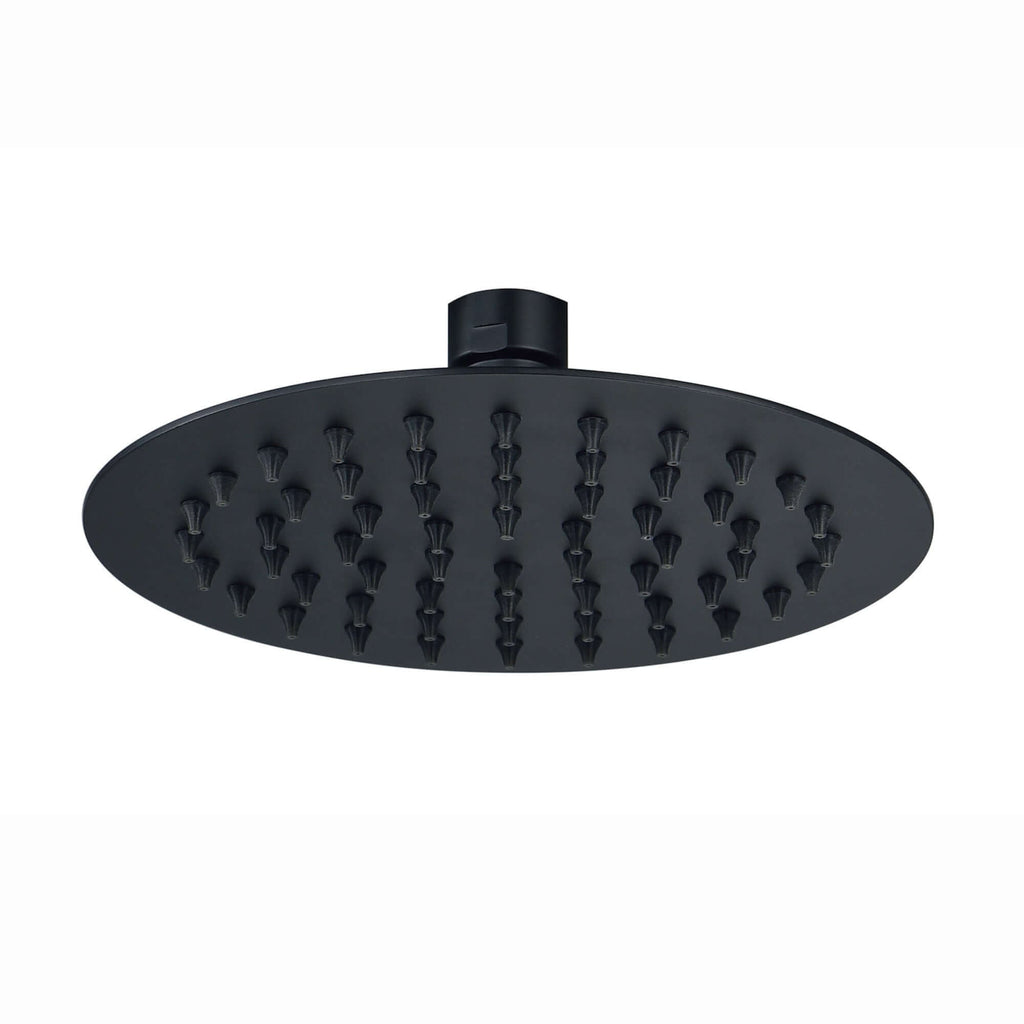 Carre Dual Rigid Riser Kit Round Ultra Slim Overhead Rain Shower & 3 Setting Handheld Shower - Black