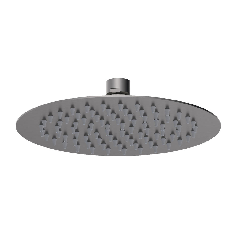 Dune round dual shower riser rail kit for exposed installation - gunmetal grey