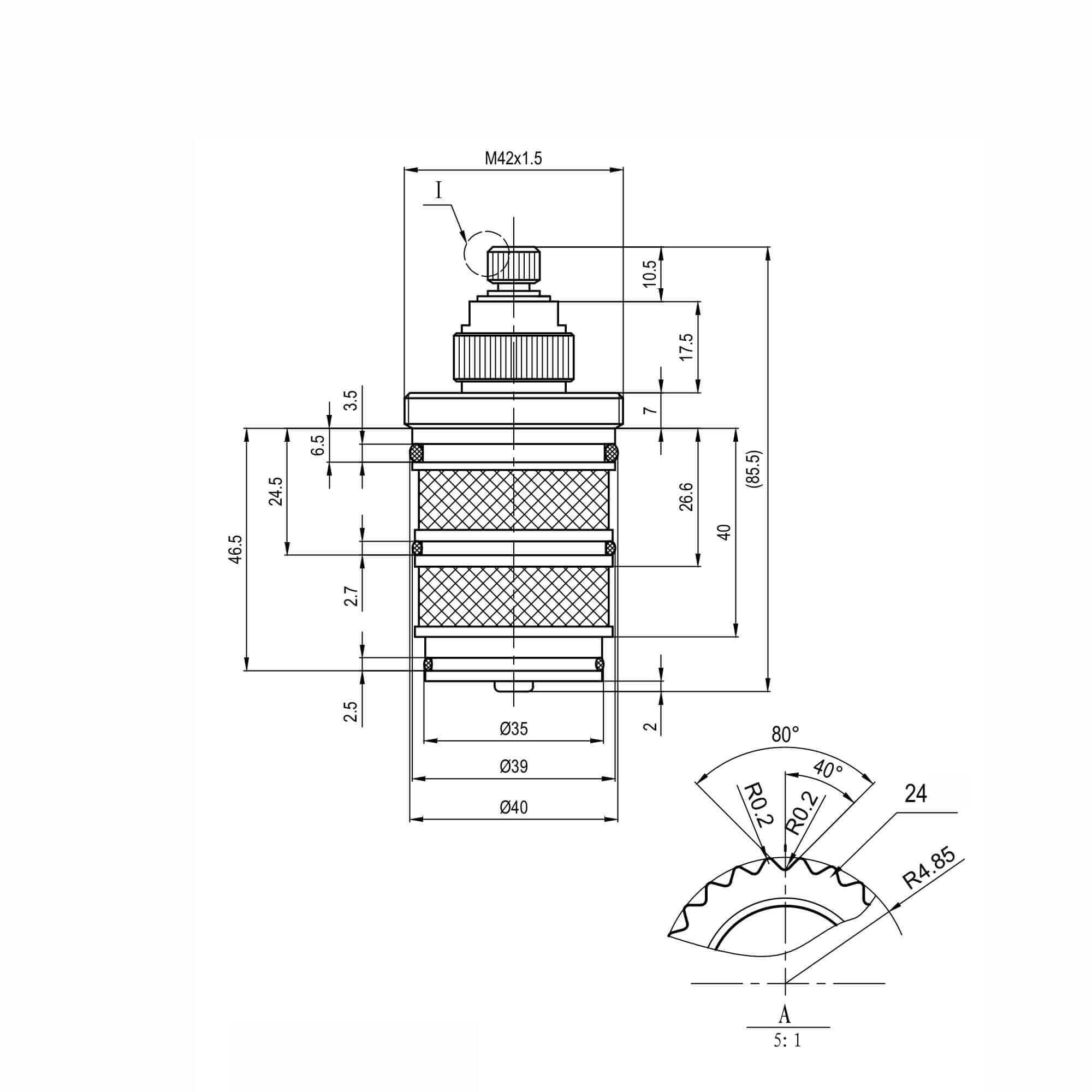 Thermostatic cartridge for shower valves - Stafford