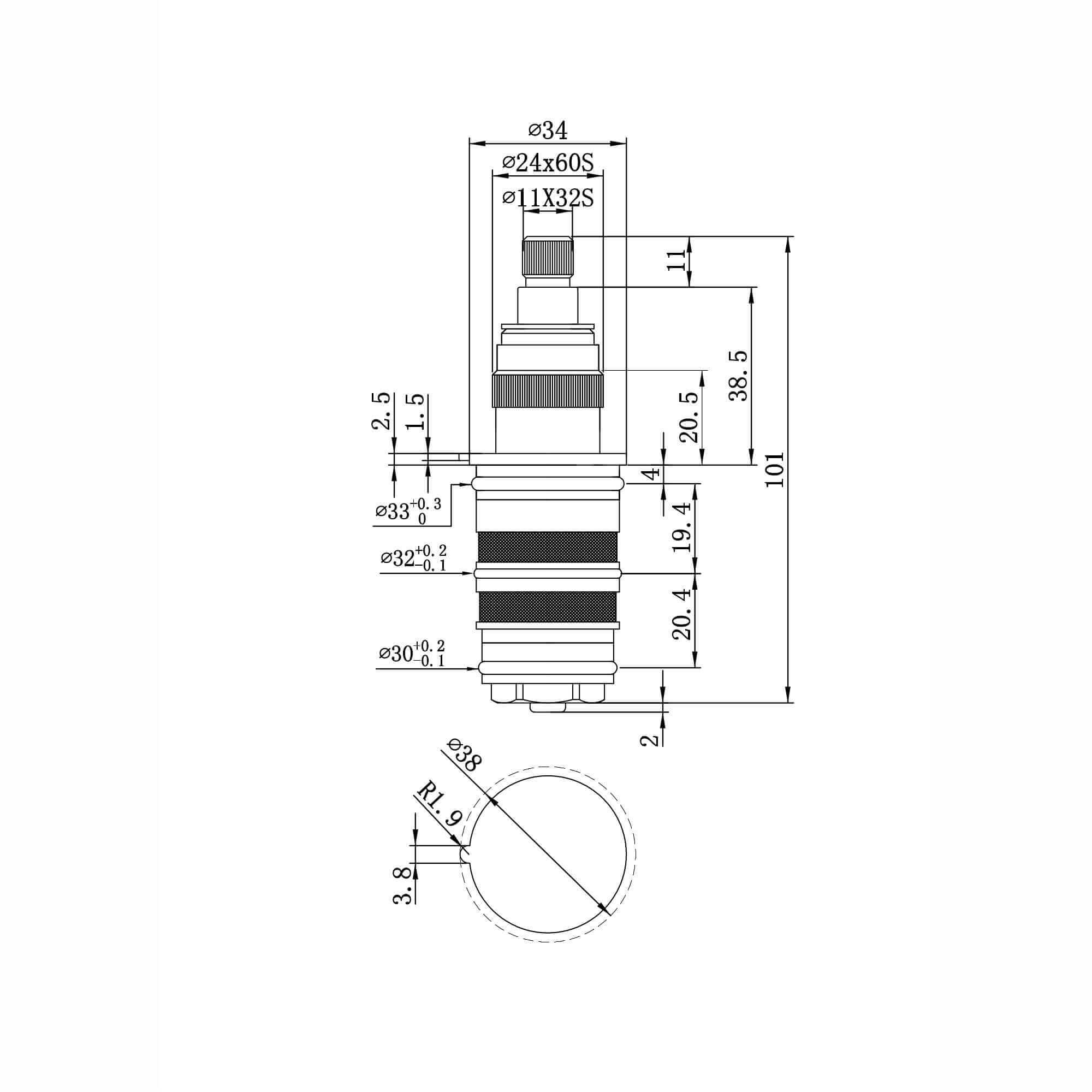 Thermostatic cartridge for shower valves - Downton