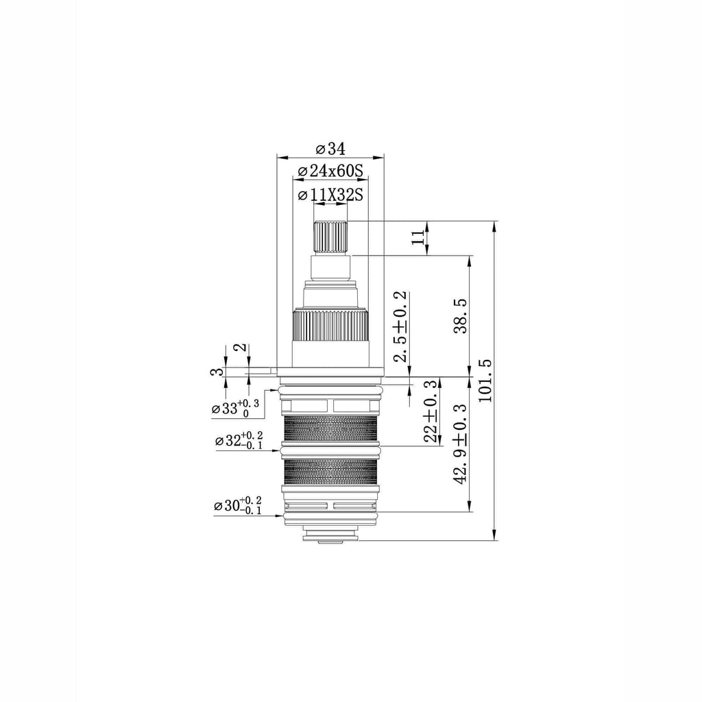 Thermostatic cartridge for Windsor, concealed push button shower valves - Spello