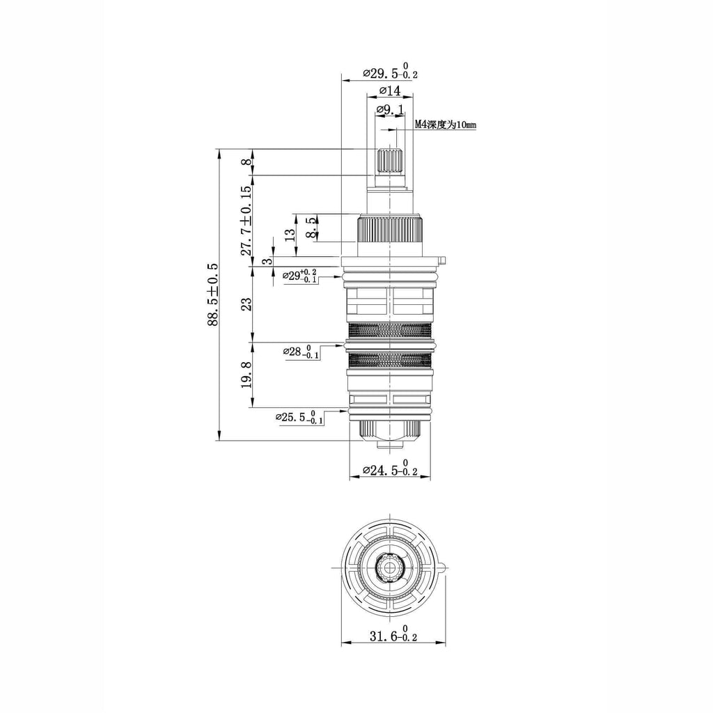 Thermostatic shower bar valve cartridge - Enzo