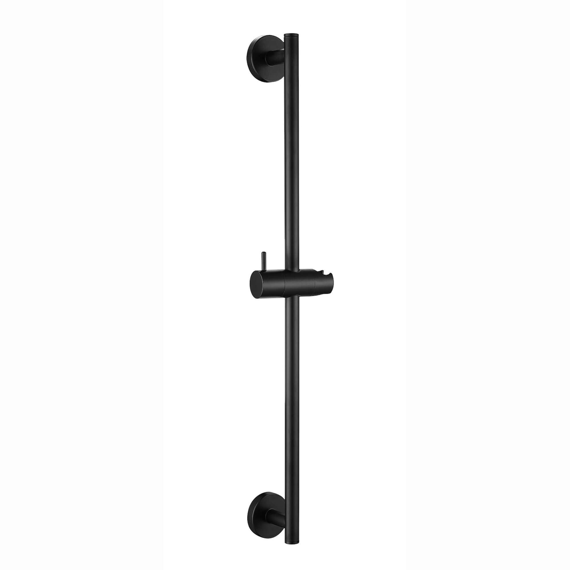Modern shower slider rail with bracket - matt black
