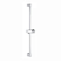 Square shower slider rail bar with hand shower holder - chrome