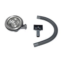Strainer basket waste with overflow pipe for single 1.0 one bowl kitchen sink - brushed steel