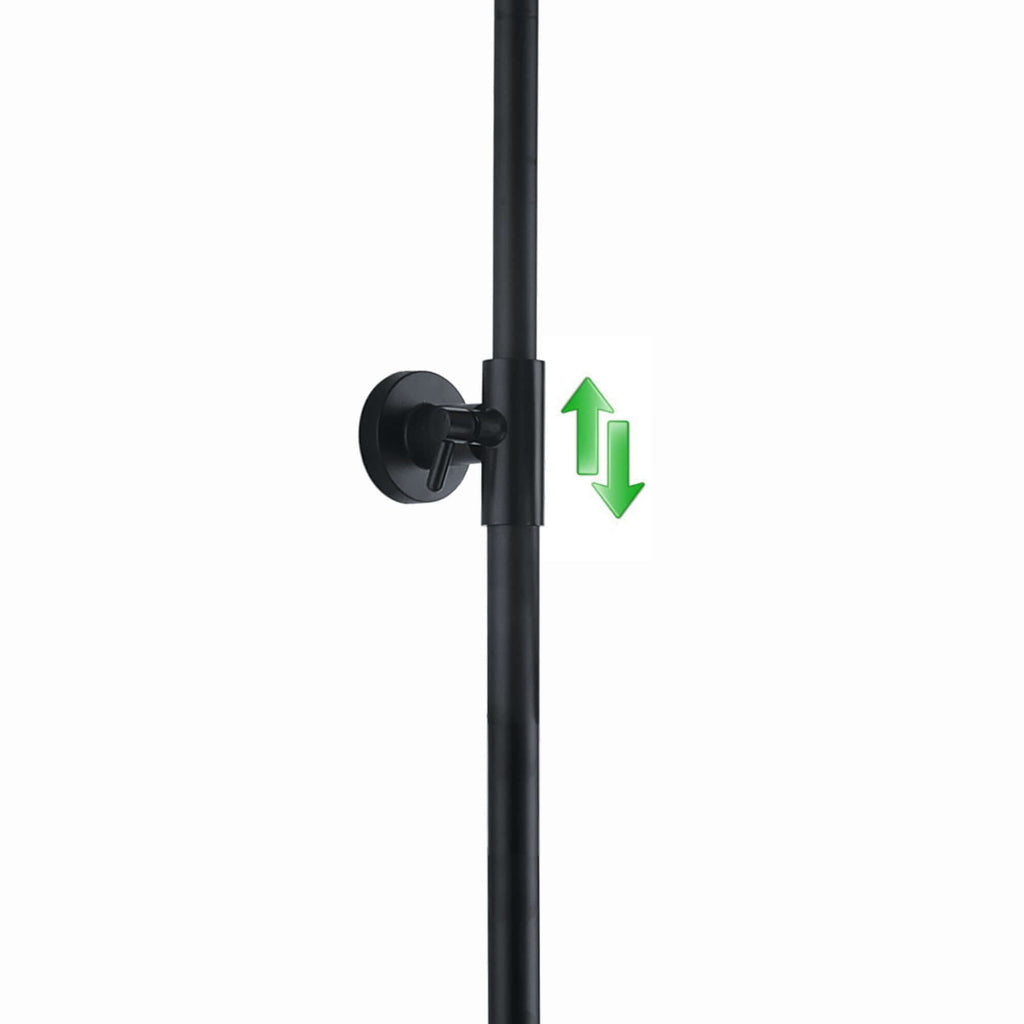 Dune thermostatic bar shower set single outlet with ultra slim 200mm overhead shower - matt black