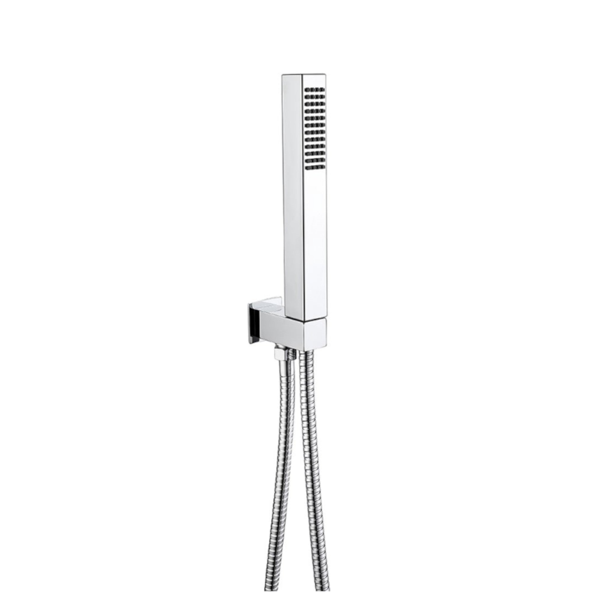 Spello Square Thermostatic Concealed Shower Set with Wall Mounted Shower & Handset Kit - Chrome