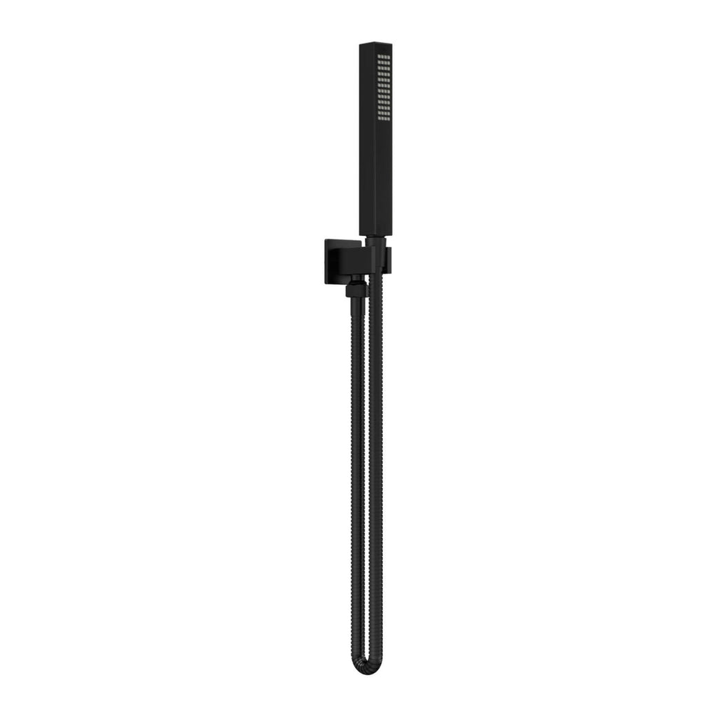 Spello Square Thermostatic Concealed Shower Set with Ceiling Mounted Shower & Handset Kit - Black