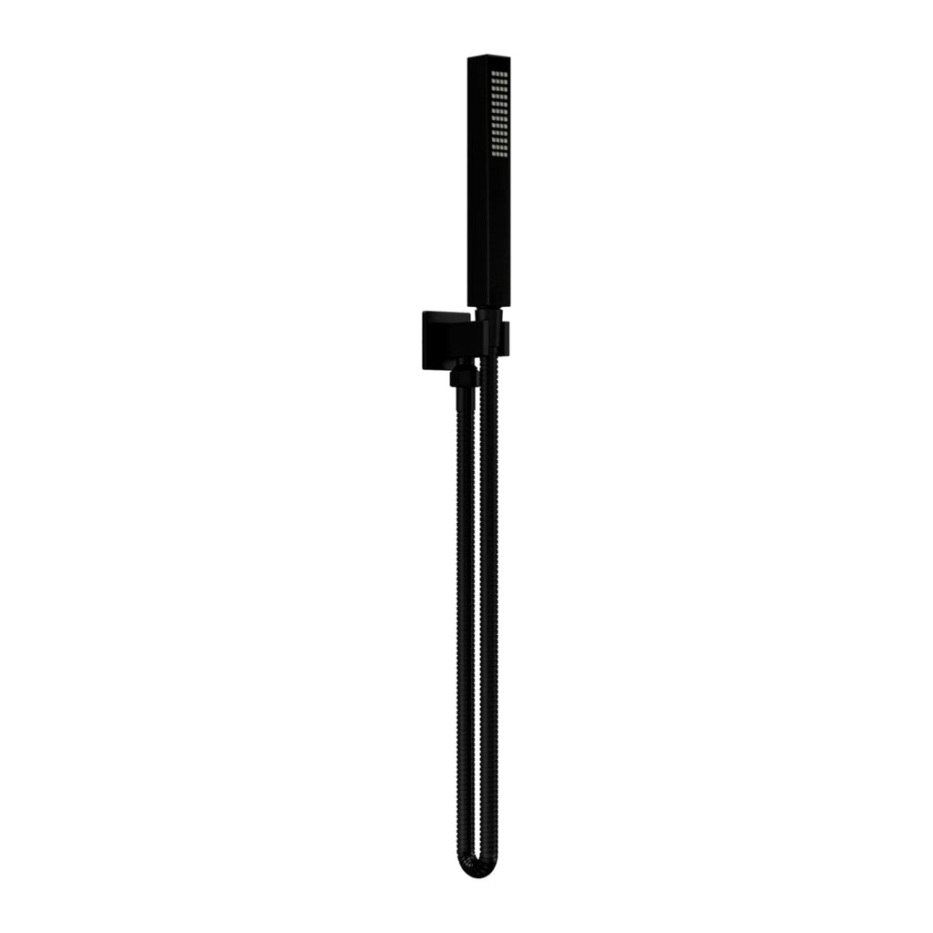 Spello Square Thermostatic Concealed Shower Set with Dual Overhead Shower, Handset Kit - Black