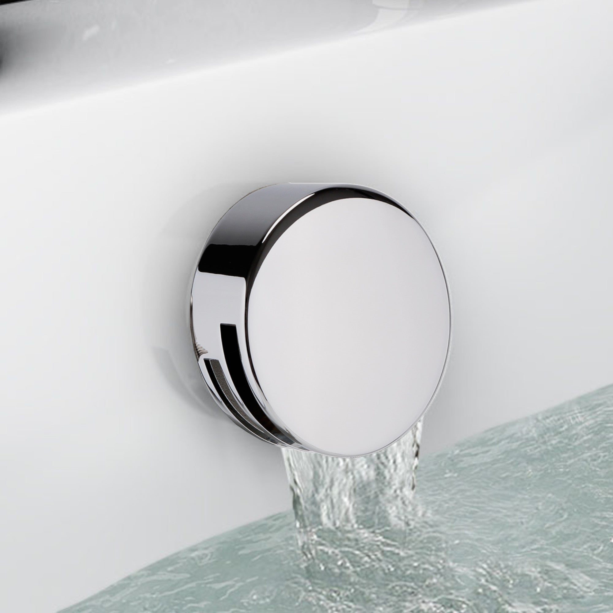 Naples Contemporary Round Concealed Thermostatic Shower Set Incl. Triple Diverter Valve, Wall Fixed 8" Shower Head, Handshower Kit, Bath Filler Waste with Overflow - Chrome (3 Outlet)