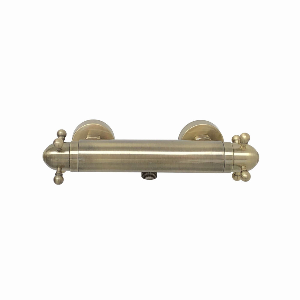 Gallant traditional thermostatic shower bar mixer valve with slider rail shower kit - antique brass