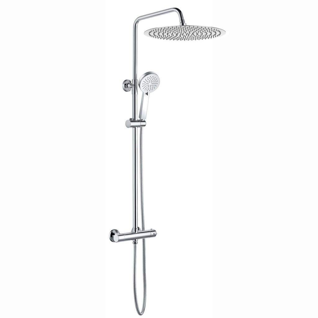 Dune round thermostatic shower set 400mm head & handheld - chrome