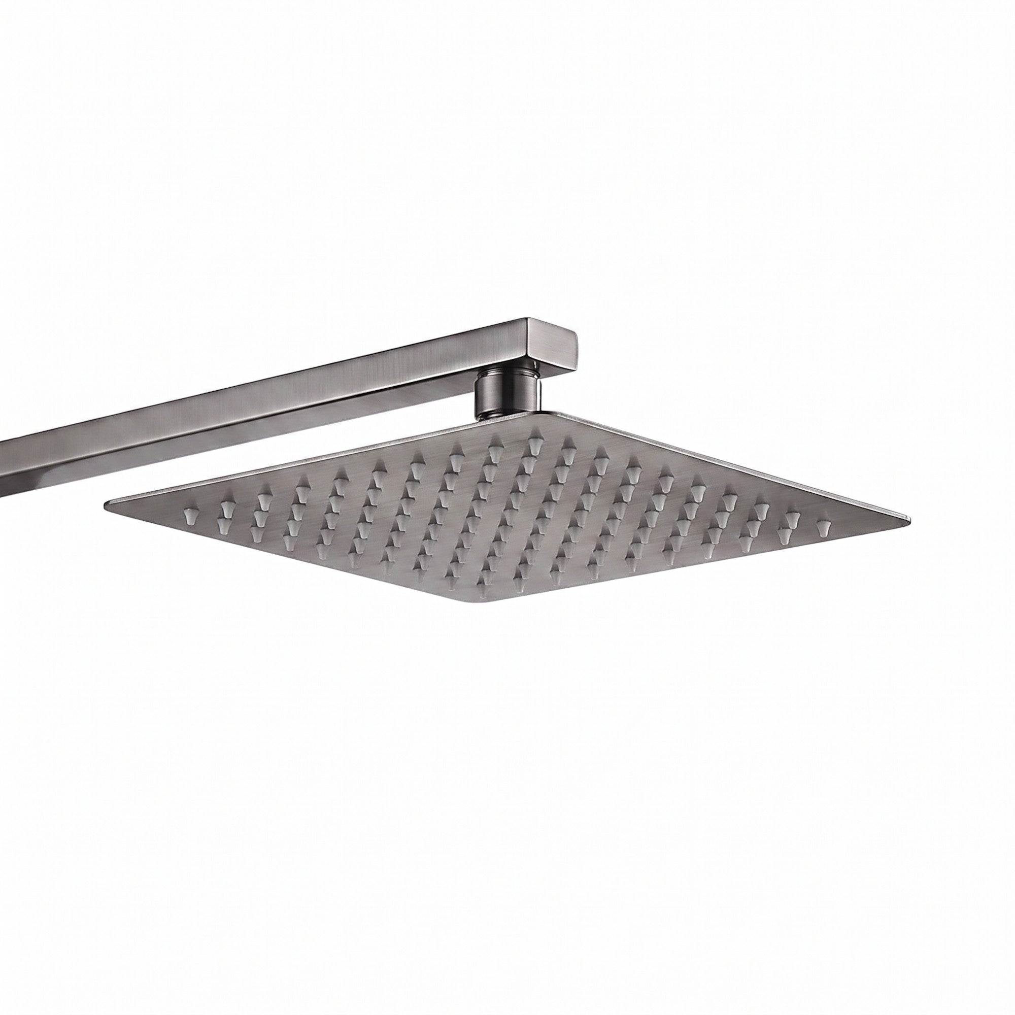 Enzo square thermostatic shower set two outlet with ultra slim 200mm shower head and handheld - gunmetal grey