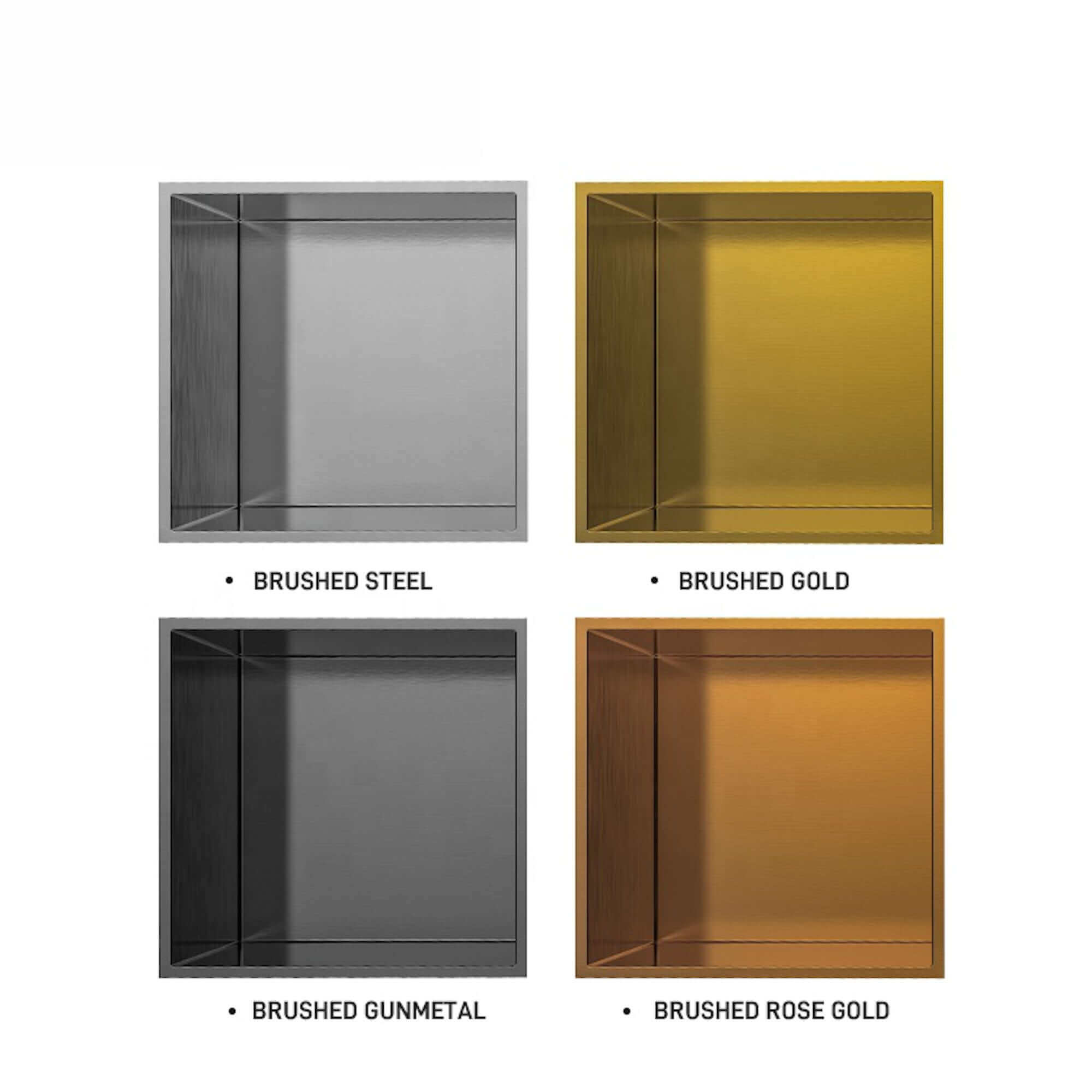 Shower Niche 300 x 300 - Brushed Steel